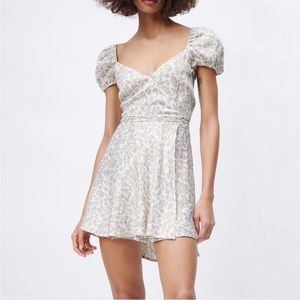 Zara Satin Floral Mini Dress